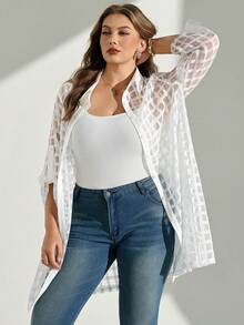 Chikora Plus Size Plaid Single-Breasted Casual Versatile Everyday Outing Shirt - Multicolor - View 7