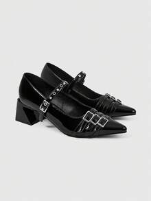 ROMWE Grunge Punk 时尚、可爱、通勤、休闲、大方。女士高跟鞋 - 克色 - 查看 4