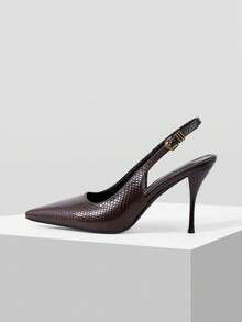 Mnmlis Elegant Workplace Daily High Heels Women Pointed Thin Heel Comfortable Insole Shoes - Brown - View 3