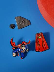 SUPERMAN X SHEIN 3件組時尚英雄鋅合金胸針別針套組，包包吊飾裝飾，適合作為禮物、收藏、紀念品 - 彩色 - 查看 6