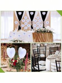 50pcs/30pcs/10pcs White Paper Fans, Foldable Handheld Ladies Fans, Heart Shape Wedding Decoration Folding Hand Fans For Bride Guests Church Party Favors Dance Birthday DIY - White - View 9