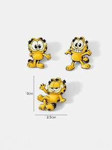 GARFIELD | SHEIN 一套全新創意卡通動物圖案印花胸針，IP聯名設計，可愛個性化，簡約大方，也可作為飾品使用，適合各種派對、音樂會、節日，精美禮物 - 黃色 - 查看 10