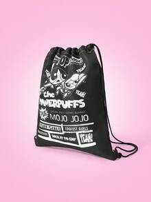 THE POWERPUFF GIRLS X SHEIN 运动、健身、旅行、游泳、沙滩适用抽绳背包。运动包、健身包，男女老少皆宜。健身配件、书包、大学包。 - 卡通 - 查看 7