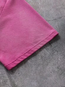 THE POWERPUFF GIRLS X SHEIN Men's Casual Letter Print Ombre T-Shirt, Summer - Pink - View 6