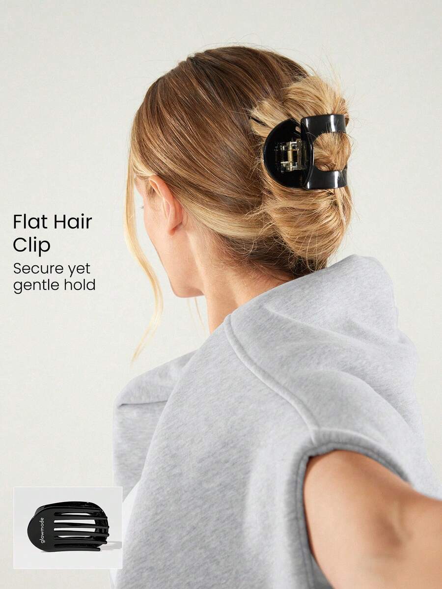 GLOWMODE Flexi Flat Round Secure Hair Clip Yoga Studio Gym Training Daily Active Wear - 黑色 - 查看 1