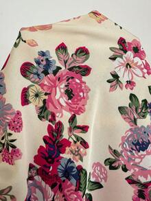 SHEIN CURVE+ 大尺碼花卉印花領結夏季襯衫，2026年女性嘉年華服裝，女性嘉年華服裝，女性嘉年華服裝，女性嘉年華服裝，女性嘉年華服裝，夏季服飾，女性夏季服飾，夏季度假服飾，女性夏季服飾，女性優雅襯衫，女性優雅襯衫，適合各種場合的花卉襯衫，例如：通勤上班、居家休閒、散步、拜訪鄰居和朋友以及購物 - 杏色 - 查看 10