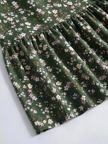 Al Najma Women's Floral Long Sleeve Ruffle Hem Elegant Arabian Dress - Multicolor - View 11