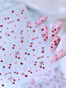 1PC Cute Mini Blueberry Embossed Jelly Nail Stickers, Fresh Fruit Nail Art Decals - Multicolor - View 8