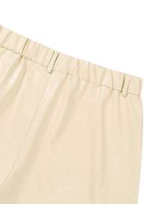 PAVTROS Men's Street Style Crocodile Embossed PU Leather Loose Fit Cargo Pants Wide Leg - Beige - View 5