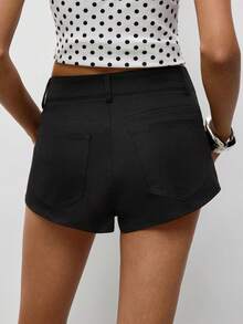 Maija Women's Summer Fashion Studded Shorts - Black - View 3