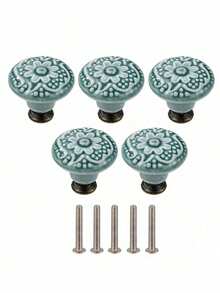 2/5pcs Drawer Knobs, Highly Attractive Cabinet Knob Pull Minimalist Handle , Stainless Steel Porcelain Ceramic Kitchen Cabinet Vintage Handle, Cabinet Bathroom Modern Door Handle,Kitchen Creative Drawer Furniture Hardware - multicolor - View 17