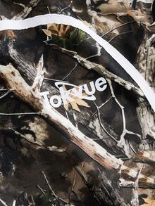 TOKVUE Men's Street Casual Academy-Style Printed Camouflage Leaf Shorts - Multicolor - View 4