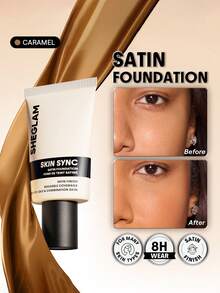 SHEGLAM Skin Sync Satin Foundation-Caramel - Caramel - View 1