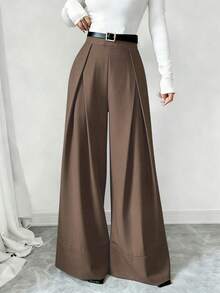 Selianne Women's New Commuter Versatile Minimalist Straight Leg Pants - Brown - View 2