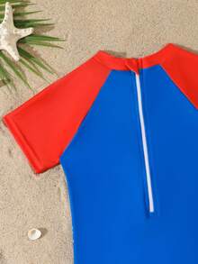 Baju Renang Anak Laki-Laki Motif Hewan Lucu, Baju Renang Terusan Lengan Pendek, Cocok untuk Liburan, Cocok untuk Musim Panas, Cocok untuk Berenang - MultiWarna - View 6
