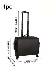 1Pc Large-Capacity Professional Trolley Case, Professional Permanent Makeup Case, Makeup Bag, Eyelash Extension And Nail Care Furniture And Beauty Tool Storage Box - Black - View 3