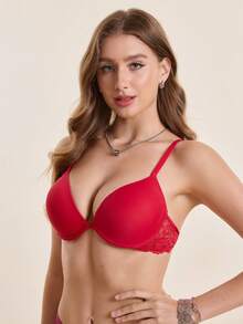 Hourtrue 3pcs Women's Lace Trim Underwire Bra - Multicolor - View 9