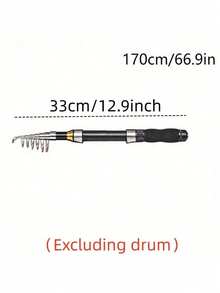 One Black Short Mini Fishing Rod, Compact Design - Ultra-Portable And Space-Saving Design With A Smooth Telescopic Mechanism, Telescopic Sea Fishing Rod, Outdoor Fishing Tackle, Suitable For Lakes, Rivers, Streams, Oceans, Bays And Winter Freshwater, Saltwater And Ice Fishing (Excluding Pufffish). - Multicolor - View 12