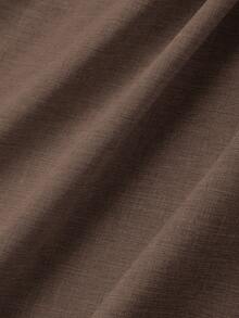Skyraze Apricot Pleated Midi Dress With Collar,Summer Dresses For Women - Khaki - View 5