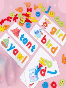 26PCS Wooden English Alphabet Spelling Game, Letter And Number Blocks, Early Education Educational Toy [Includes Children's Certificate] - Multicolor - View 9