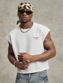 PAVTROS Men's Young Towel Embroidery Tank Top - White - View 4