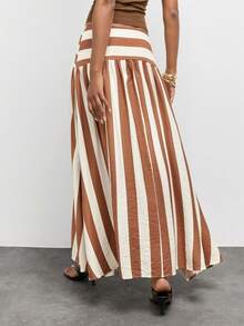 Maija Women's Striped Pleated Casual Skirt - Multicolor - View 6