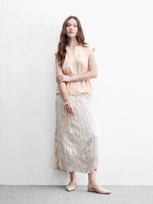 CUCCOO BIZCHIC 女款春夏秋時尚簡約尖頭低鞋口杏色油染皮通勤平底鞋 - 淺杏色 - 查看 6