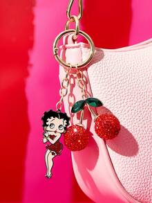 Betty Boop x SHEIN 卡通人物闪光樱桃装饰包挂件，礼品创意，派对，节日，情人节 - 彩色 - 查看 6