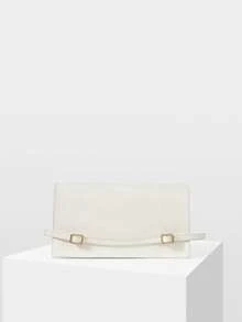 MOTF TAS CLUTCH WANITA WARNA BEIGE, TALI YANG INDAH, TAS BAGUETTE KOMUTER YANG STYLISH DAN SEDERHANA, COCOK UNTUK KEGIATAN SEHARI-HARI, PERJALANAN, BELANJA, DAN KENCAN - Krem - View 6