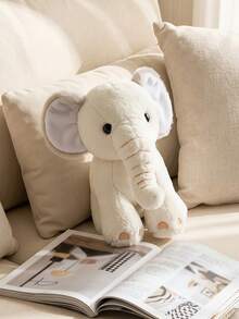POKOJA LAND 1PC Standing Ivory Elephant Plush Doll,Cute Kawaii Adorable Funny Grey Trim Ear Animal,As Home/Room/Bedroom/Car Decor,Desk&Travel Plush,Backpack Charm,Collectible,Plush Doll,Perfect/Birthday/Christmas/Holiday Gift. - Multicolor - View 6