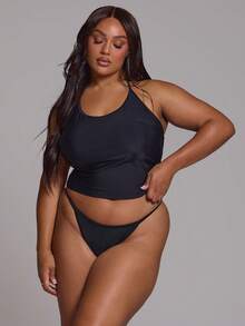 MUSERA Tops bikini de talla grande - Negro - Ver 4