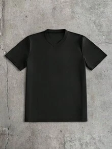 AXEPEAK 男士素色V領短袖休閒百搭T恤 - 彩色 - 查看 8