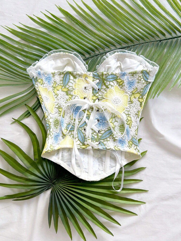 Soleia 女款花卉刺繡圖案修身百搭日常外出上衣 - 彩色 - 查看 2