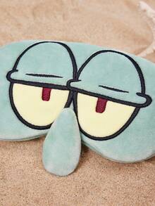 SpongeBob SquarePants | SHEIN 立體卡通睡眠遮光眼罩，可愛立體造型，精緻刺繡，有效遮光，柔軟面料 - 墨綠色 - 查看 5