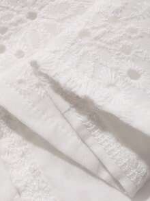 DAZY 女款夏季度假風紋理面料休閒背心上衣 - 白色 - 查看 6