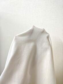 Balvessa White U-Neck Pleated Button Decor Casual Short Sleeve Women's T-Shirt - White - View 6