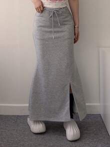 DAZY Women's Casual Pleated Korean Style Skirt Fall - Grey - View 5