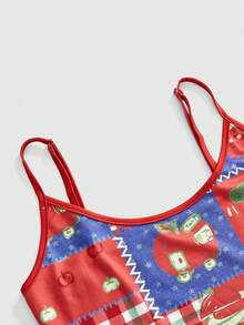 Sweetness Spring/Summer Vacation Handmade Cute Apple Print Red White And Blue Design Women's Tank Top, Suitable For Island Vacation, Date, Valentine's Day Y2k - Multicolor - View 12
