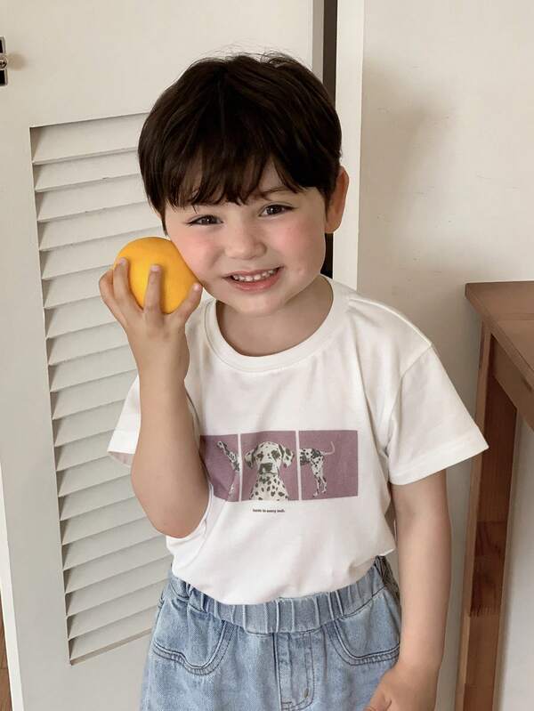 DAZY 嬰兒/幼兒(男童)圓領春/夏印花短袖T恤上衣