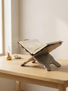 Cirelle 1Pc Foldable Floral Engraved Wooden Book Stand, Adjustable Desktop Book Holder 4 Colors For Cookbook Textbook, Home Office Decor Gift(Due To Natural Wood Material, Color Varies Slightly For Each Piece. Please Refer To The Actual Product) - Multicolor - View 6