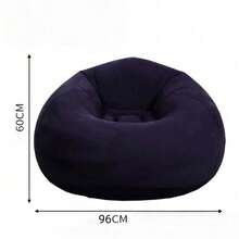 Flocked Inflatable Lazy Sofa Single Foldable Portable Chair Indoor Outdoor Use - Multicolor - View 7