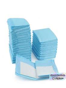 1SET 100PCS Dog Training Pads - Leak Proof Absorbent Disposable Pet Pee Pads Multi Sizes For Puppies Cats Small Animals Bedroom Lab Use Hygienic Waste Management - Blue - View 1