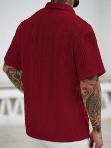 Manfinity Homme Áo POLO nam thường ngày dệt kim phong cách casual cho Ngày của Mẹ - Màu Đỏ Sâu - Xem 2