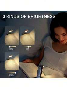 1PC Mini USB Rechargeable Reading Light - Portable Foldable, Warm & Cool Light, Eye-Care, 3 Adjustable Brightness Levels, Clip-On Book Light, Space-Saving Design, Suitable For Night Readers, Rechargeable For Reading, Work, Bedroom, Dorm Lamp - Multicolor - View 8