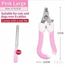 1PC Professional Blue Stainless Steel Pet Nail Clipper Trimmer With Guard For Small Dogs Cats Non Slip Grip Handle Painless Nail Pet Grinder Grooming Tool Home Use Easy Trim Paw Care Supplies - Nail clippers + file - View 16