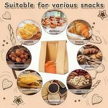 10pcs Large Capacity Transparent Window Bread Bags (Includes Bags + Stickers), Suitable For Homemade Bread, Perfect For Packaging And Storing Baked Goods. Applicable For Wedding, Birthday Party And School Food Bags. Essential - Multicolor - View 6