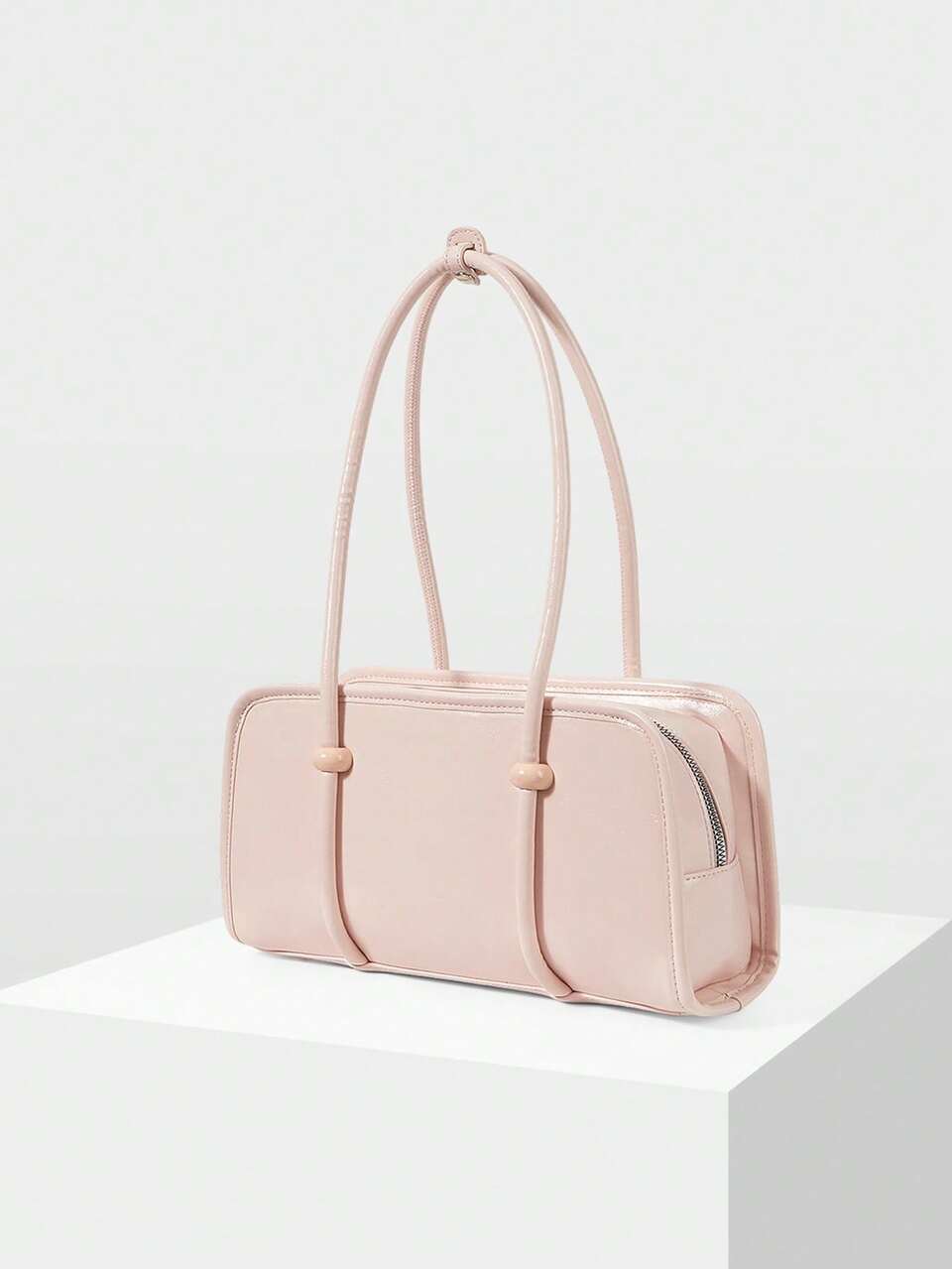 WOMEN'S FASHION LIGHT PINK SHOULDER BAG, EXQUISITE AND SIMPLE BOWLING BAG, SUITABLE FOR DAILY, COMMUTING, SHOPPING, SCHOOL