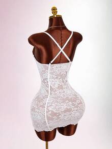 Amplova Women's Lace Date Night Out Night Out Club Night Club Night Club Night Mini Cami Dress White Floral Floral Floral Floral Floral Summer Sexy Bandage - Multicolor - View 2