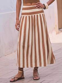 Maija Women's Striped Pleated Casual Skirt - Multicolor - View 2