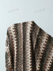 SHEIN Swim Chicsea 26SS 春夏度假海灘波西米亞風編織暖米色比基尼泳裝套裝 3 件組 2026 新款女裝泳衣，適合度假、約會、下午茶、西式風、郵輪、海灘、島嶼、公路旅行、四季、音樂節、波西米亞度假、波西米亞風度假、慵懶秋季、西式波西米亞、優雅女上衣 - 彩色 - 查看 4